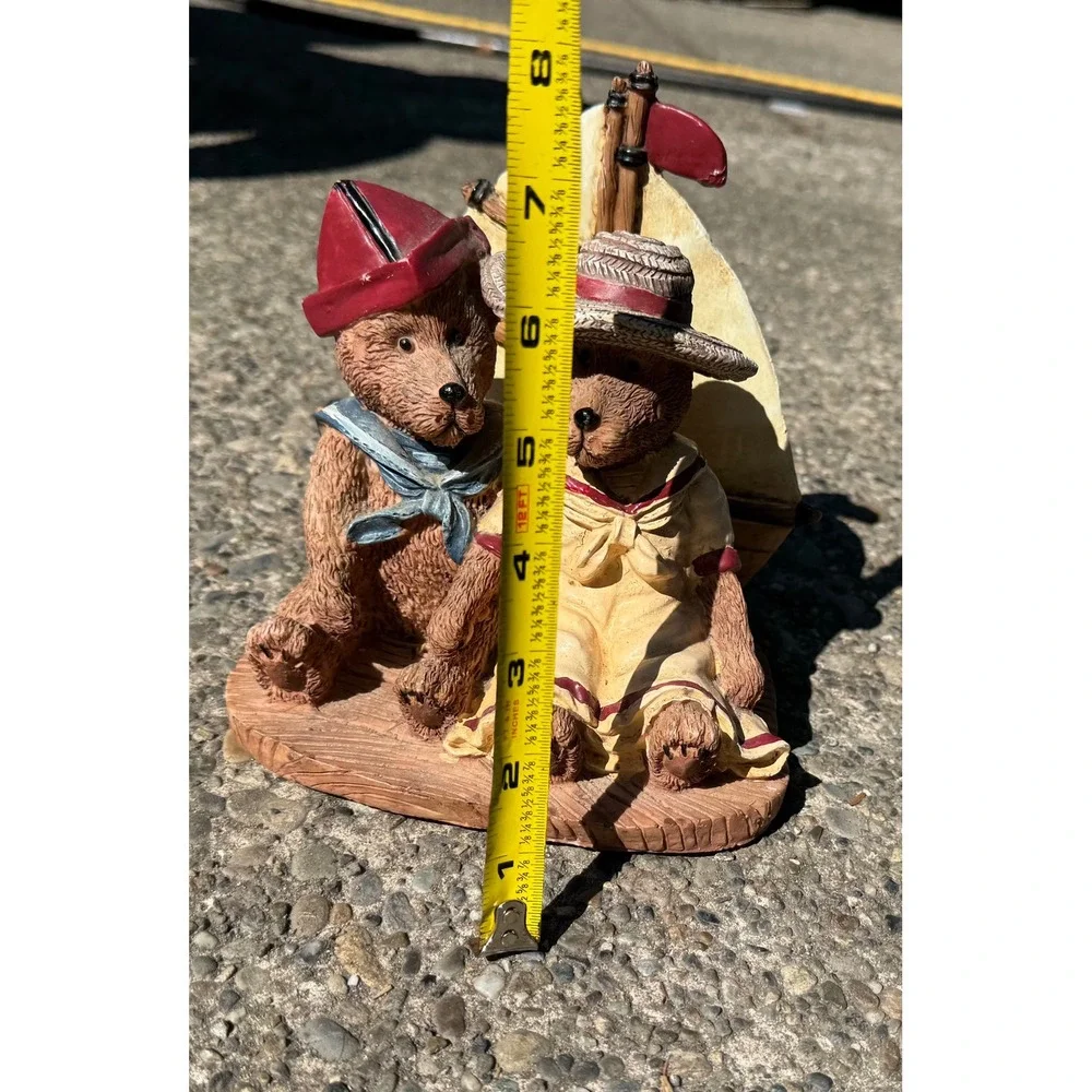 Three Hands Corp Nautical Teddy Bears Sailboat Resin Figurine 96601